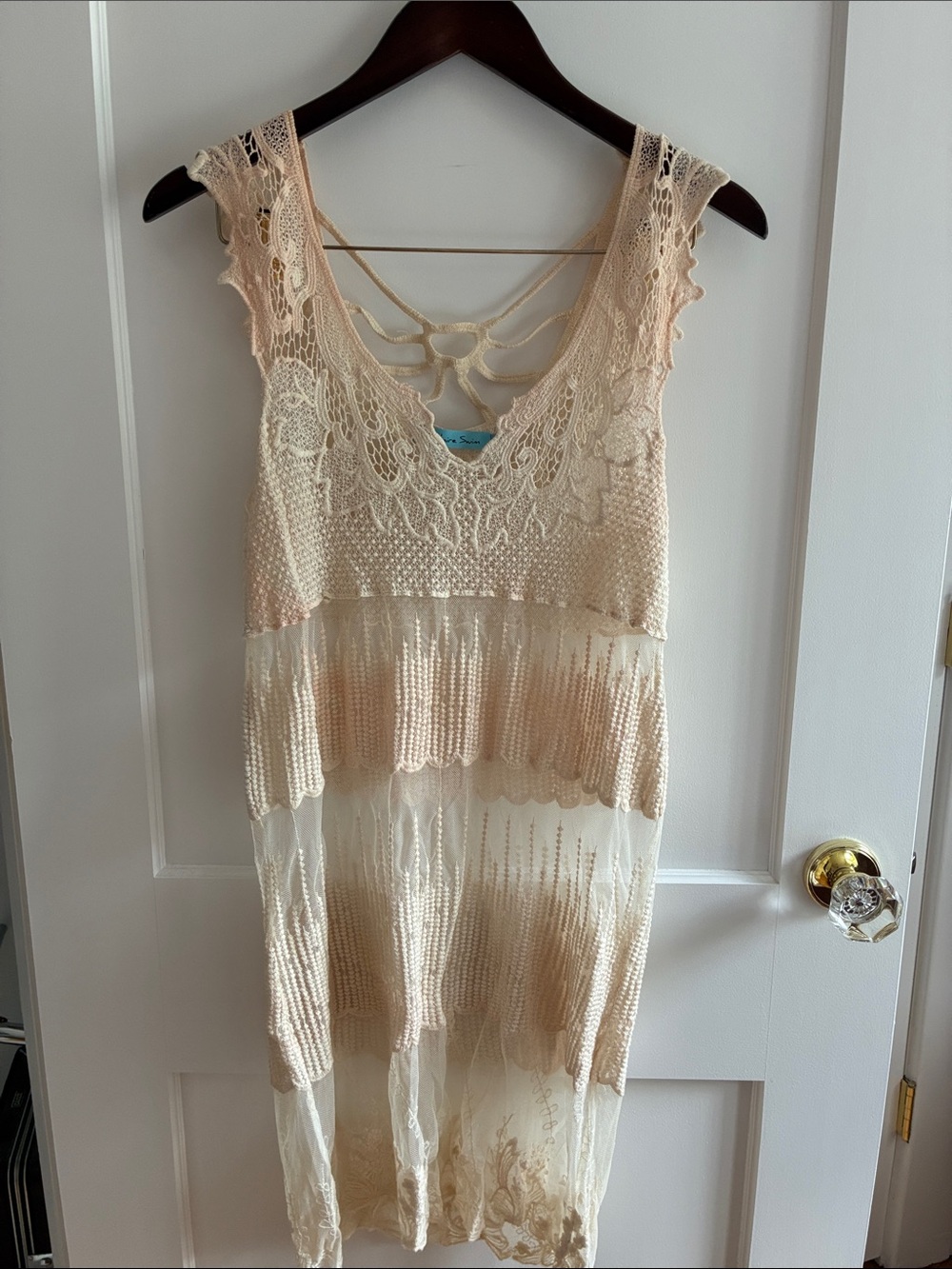 Solitaire Swim Boho Lace Crochet Cream Women's Coverup